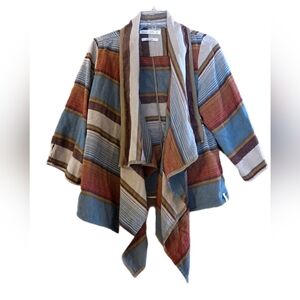 VTG Woolrich Pemberton Flannel Cardigan Turquoise Brown Earthy Boho Size M/L